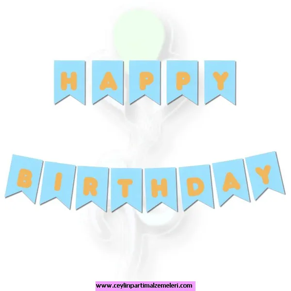 Mavi-Gold Happy Bırthday